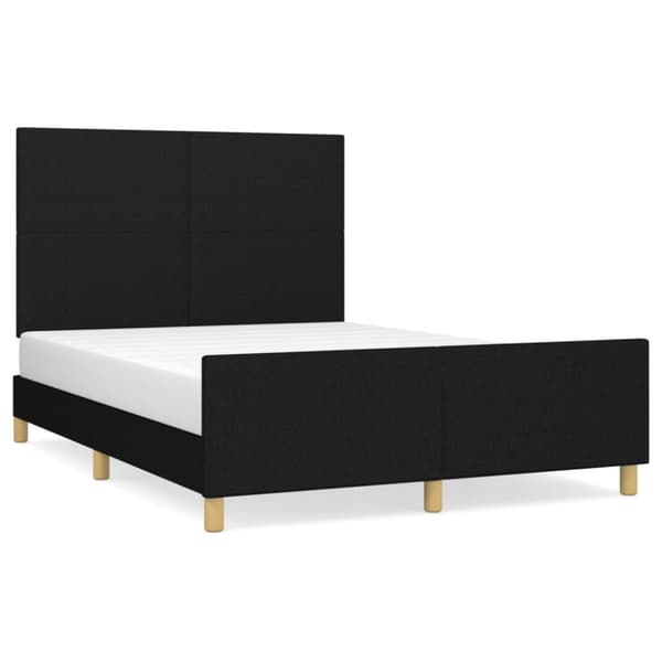 sengeramme med sengegavl 140x190 cm stof sort