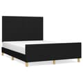 Miniatyrbillede 2 af 10: sengeramme med sengegavl 140x190 cm stof sort