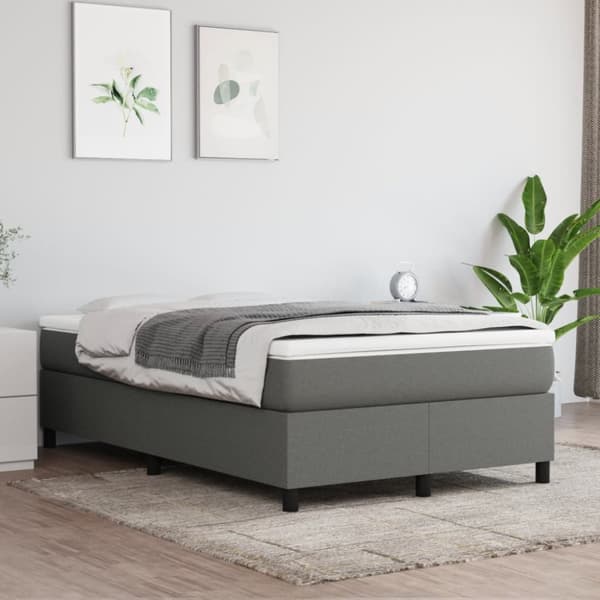 kontinentalseng med madras 120x190 cm stof mørkegrå