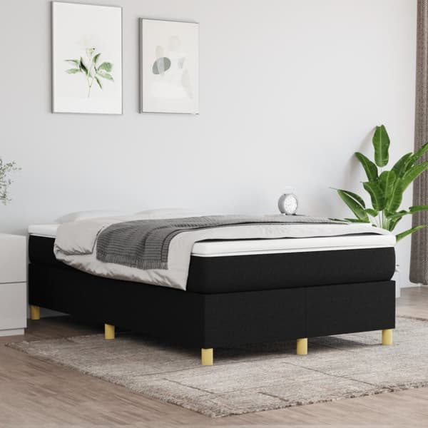 Ramsäng med madrass svart 120x190 cm tyg