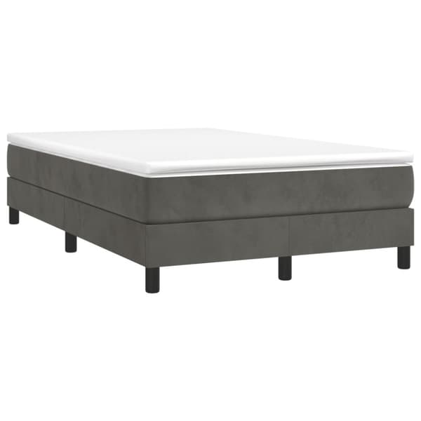Ramsäng med madrass mörkgrå 120x190 cm sammet