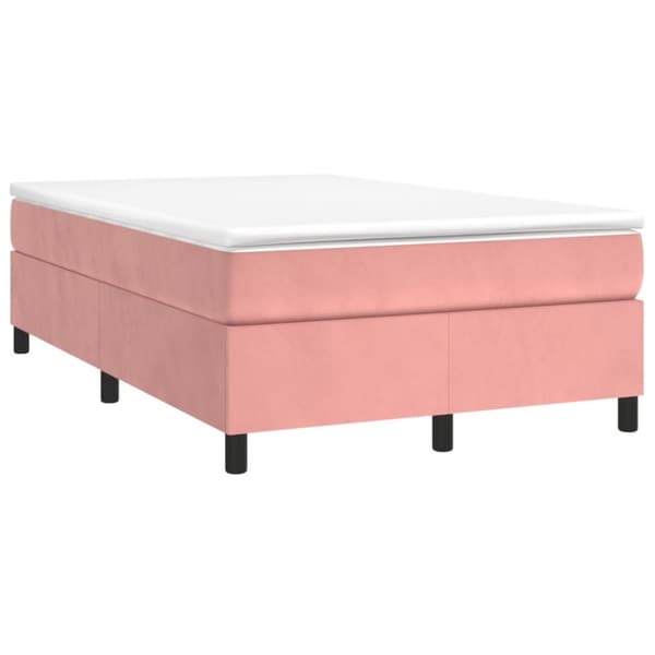 Ramsäng med madrass rosa 120x190 cm sammet