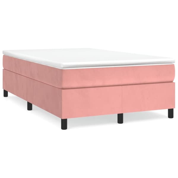 Ramsäng med madrass rosa 120x190 cm sammet