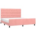 Miniatyrbillede 3 af 10: sengeramme med sengegavl 180x200 cm fløjl pink
