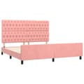 Miniatyrbillede 4 af 10: sengeramme med sengegavl 180x200 cm fløjl pink