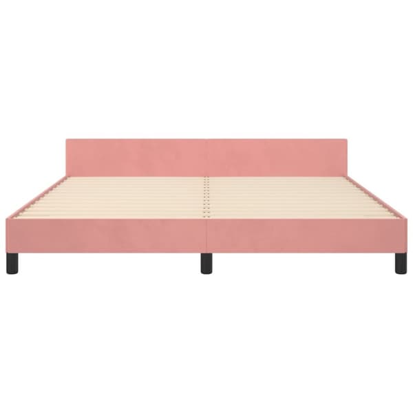sengeramme med sengegavl 180x200 cm fløjl pink