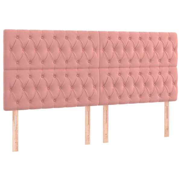sengeramme med sengegavl 180x200 cm fløjl pink