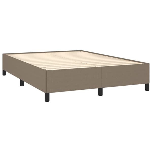 Ramsäng med madrass taupe 140x190 cm tyg