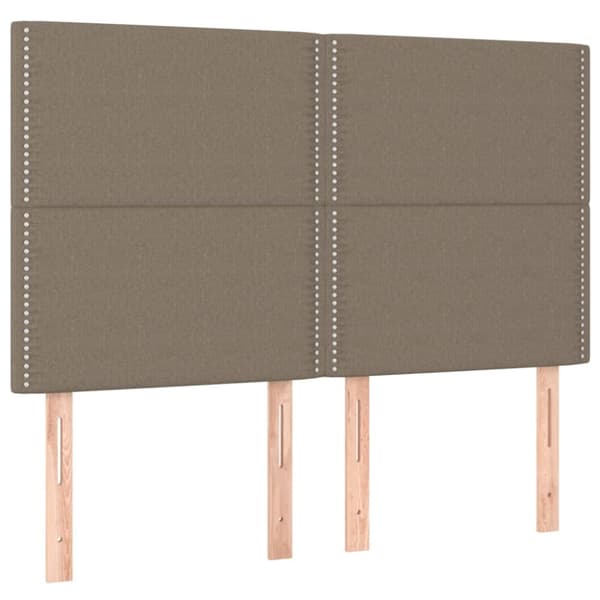 Ramsäng med madrass taupe 140x190 cm tyg