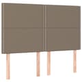 Miniatyrbild 6 av 7: Ramsäng med madrass taupe 140x190 cm tyg