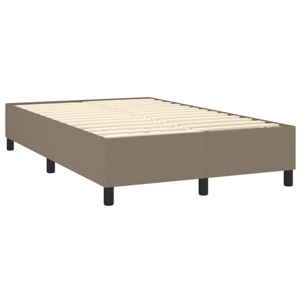 Mannermainen sänky patjalla, taupe, kangas, 140x190 cm