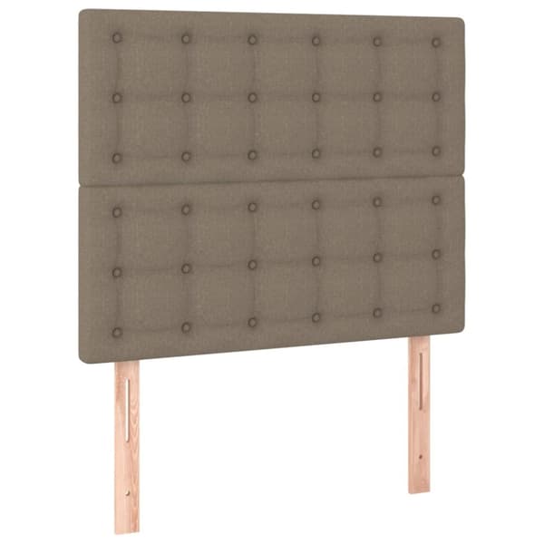 kontinentalseng med madras 90x190 cm stof gråbrun