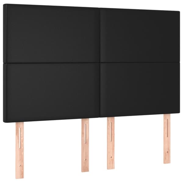Ramsäng med madrass svart 140x200 cm konstläder