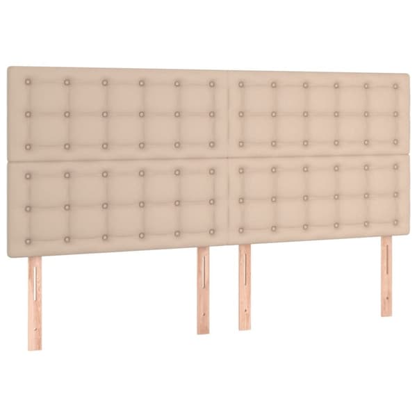 Ramsäng med bäddmadrass cappuccino 180x200 cm konstläder