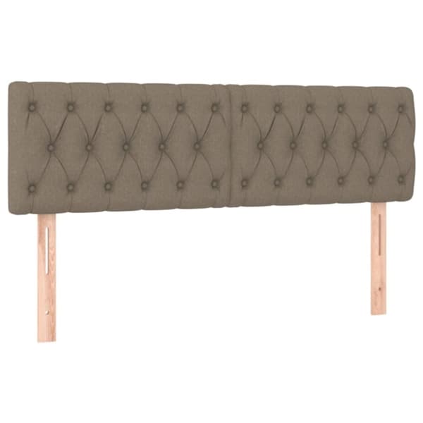 Ramsäng med madrass taupe 140x190 cm tyg