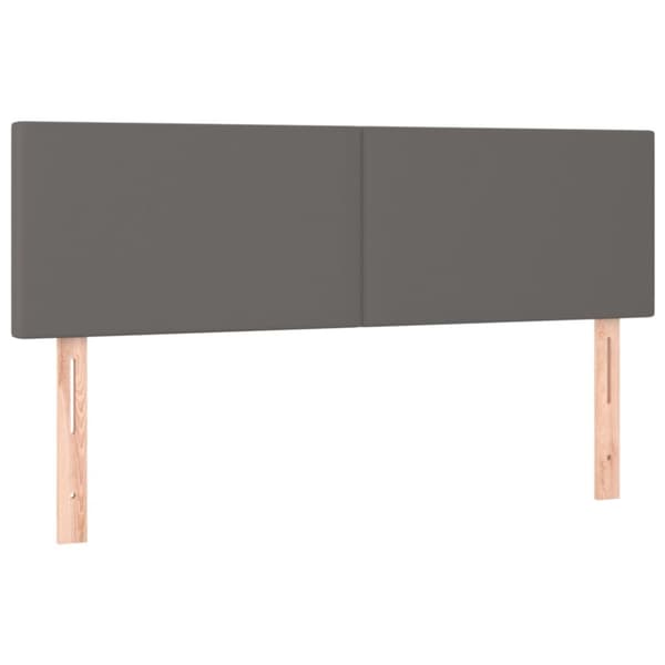 Ramsäng med bäddmadrass grå 140x190 cm konstläder