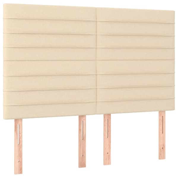 kontinentalseng med madras 140x190 cm stof cremefarvet