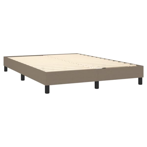 Mannermainen sänky patjalla, taupe, 140x190 cm, kangas