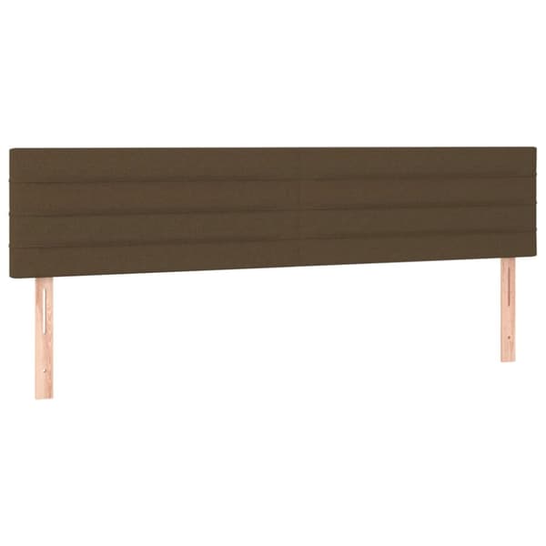 kontinentalseng med LED-lys 200x200 cm stof mørkebrun
