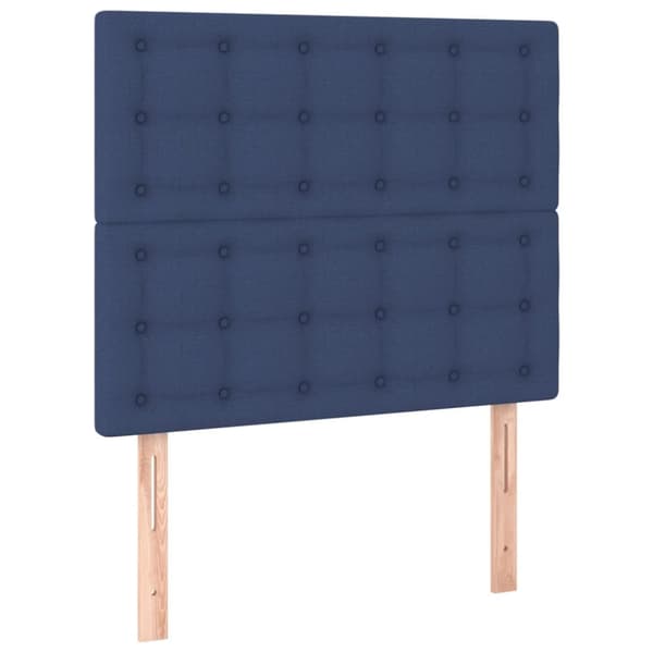 Ramsäng med madrass blå 90x200 cm tyg