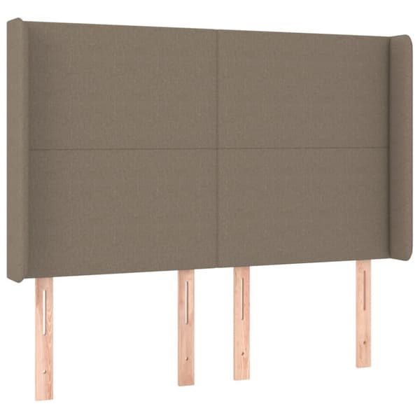Mannermainen sänky patjalla, taupe, 140x190 cm, kangas