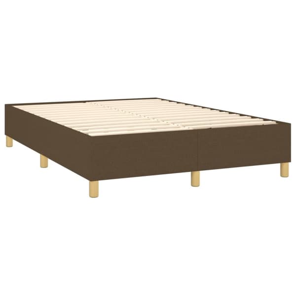 Ramsäng med madrass mörkbrun 140x190 cm tyg