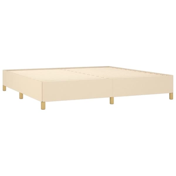 kontinentalseng med madras 200x200 cm stof cremefarvet