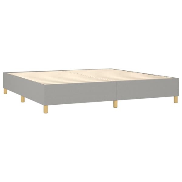 kontinentalseng med madras 200x200 cm stof lysegrå