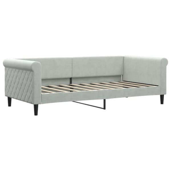 Dagbädd med madrass ljusgrå 90x190 cm sammet
