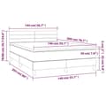 Miniatyrbillede 7 af 7: kontinentalseng med madras 140x200 cm stof sort