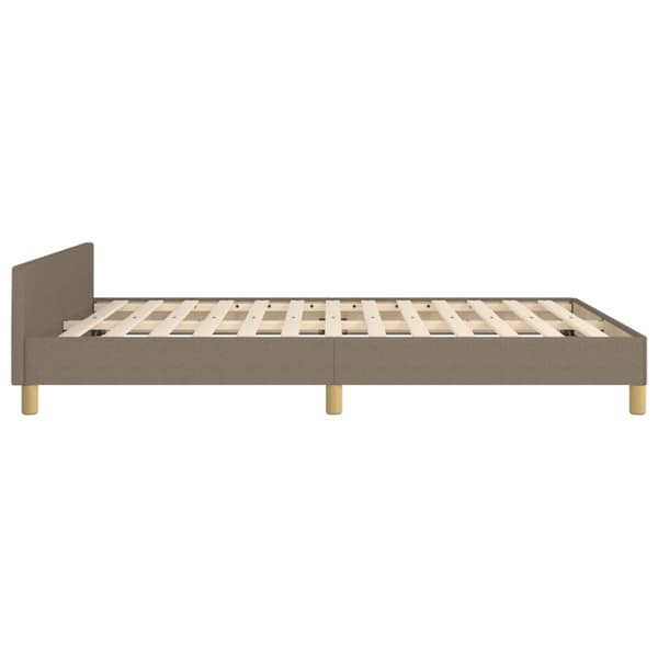 sengeramme med sengegavl 140x200 cm stof gråbrun