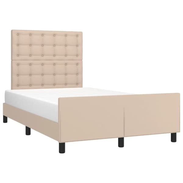 sengeramme med sengegavl 120x200 cm kunstlæder cappuccinofarvet