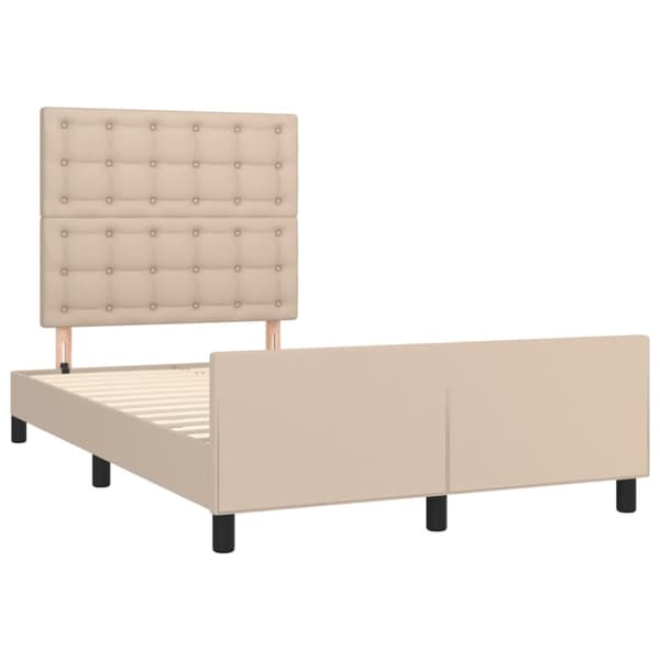 sengeramme med sengegavl 120x200 cm kunstlæder cappuccinofarvet