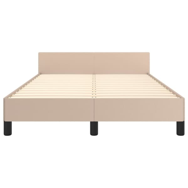 sengeramme med sengegavl 120x200 cm kunstlæder cappuccinofarvet