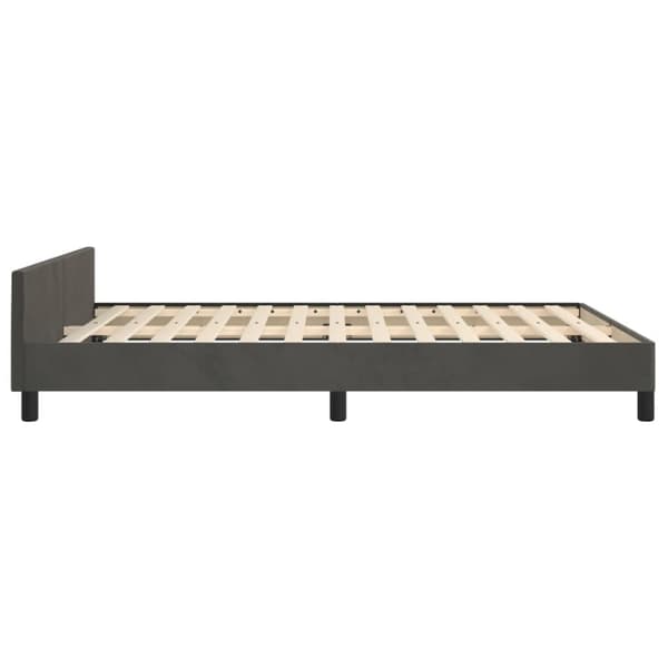 sengeramme med sengegavl 140x190 cm fløjl mørkegrå