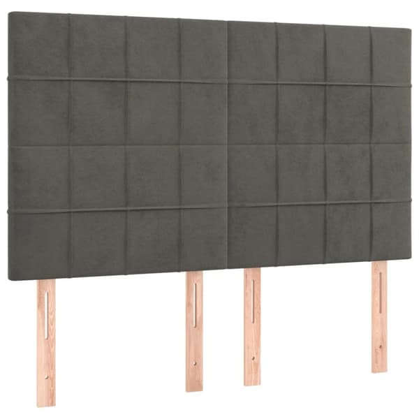 sengeramme med sengegavl 140x190 cm fløjl mørkegrå