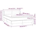 Miniatyrbillede 7 af 7: kontinentalseng med madras 140x200 cm stof sort