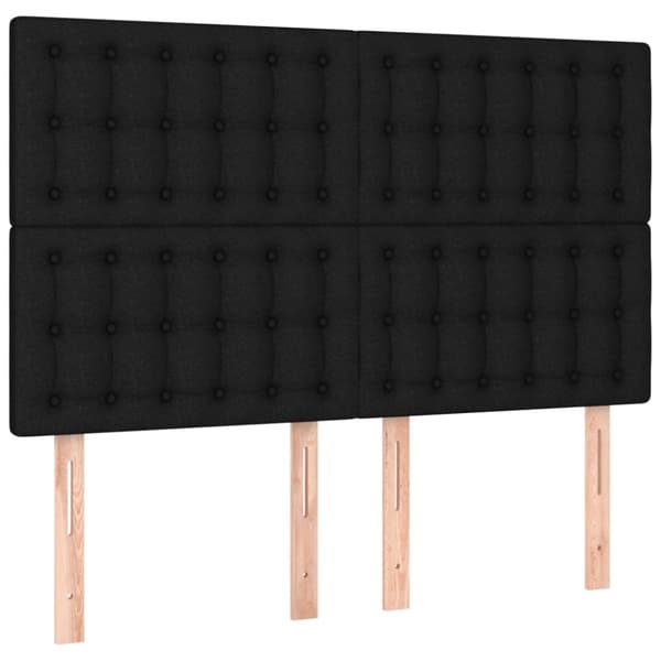 kontinentalseng med madras 140x190 cm stof sort