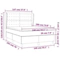 Miniatyrbillede 7 af 7: kontinentalseng med madras 140x190 cm stof sort