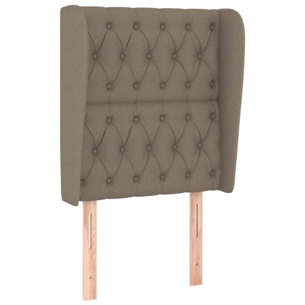 Ramsäng med madrass taupe 80x200 cm tyg