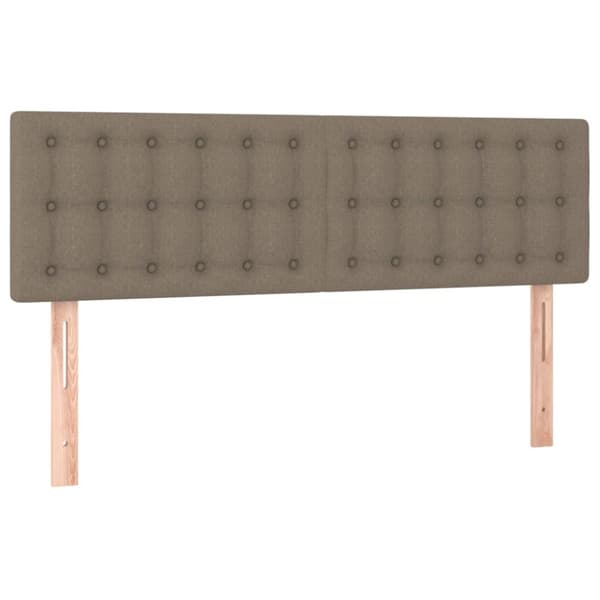 Ramsäng med madrass taupe 140x190 cm tyg