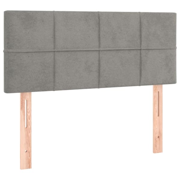 Ramsäng med madrass ljusgrå 90x190 cm sammet