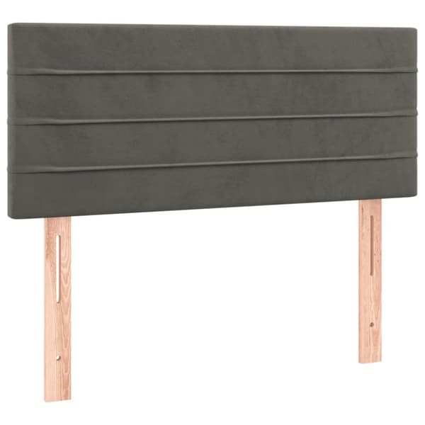 kontinentalseng med madras 90x190 cm fløjl mørkegrå