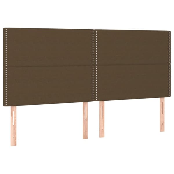 kontinentalseng med madras 200x200 cm stof mørkebrun