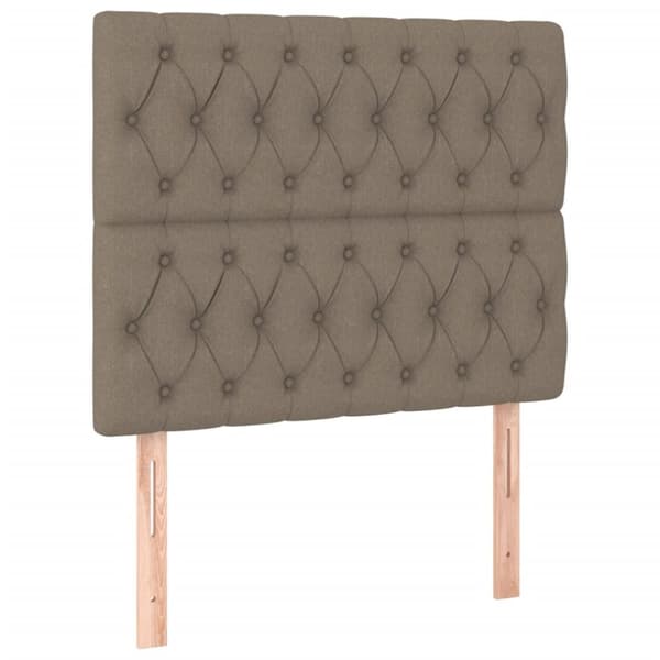 Mannermainen sänky patjalla, taupe, kangas, 90x190 cm