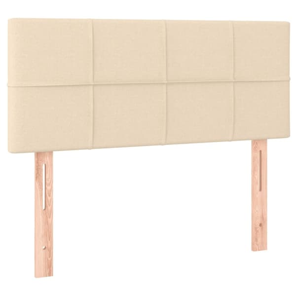kontinentalseng med madras 90x200 cm stof cremefarvet