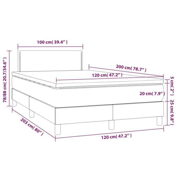 Ramsäng med madrass rosa 120x200 cm sammet