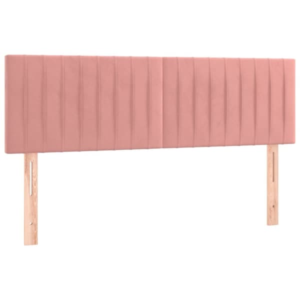 kontinentalseng med madras 140x190 cm fløjl lyserød