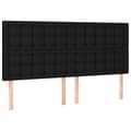 Miniatyrbillede 6 af 7: kontinentalseng med madras 160x200 cm stof sort