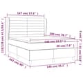 Miniatyrbillede 7 af 7: kontinentalseng med madras 140x200 cm stof sort